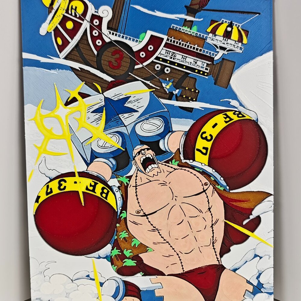 Franky with thousand sunny one piece Hueforge 3D printed art